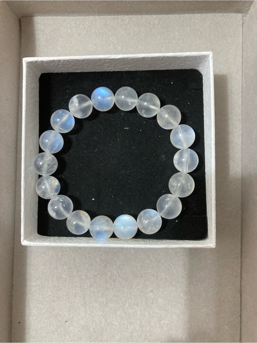 12mm high quality moonstone Beaded Stretch Bracelet